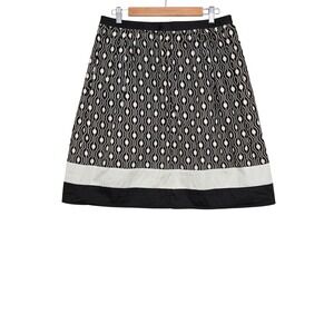Talbots Women's Geometric Print Colorblock A Line Skirt Brown 10